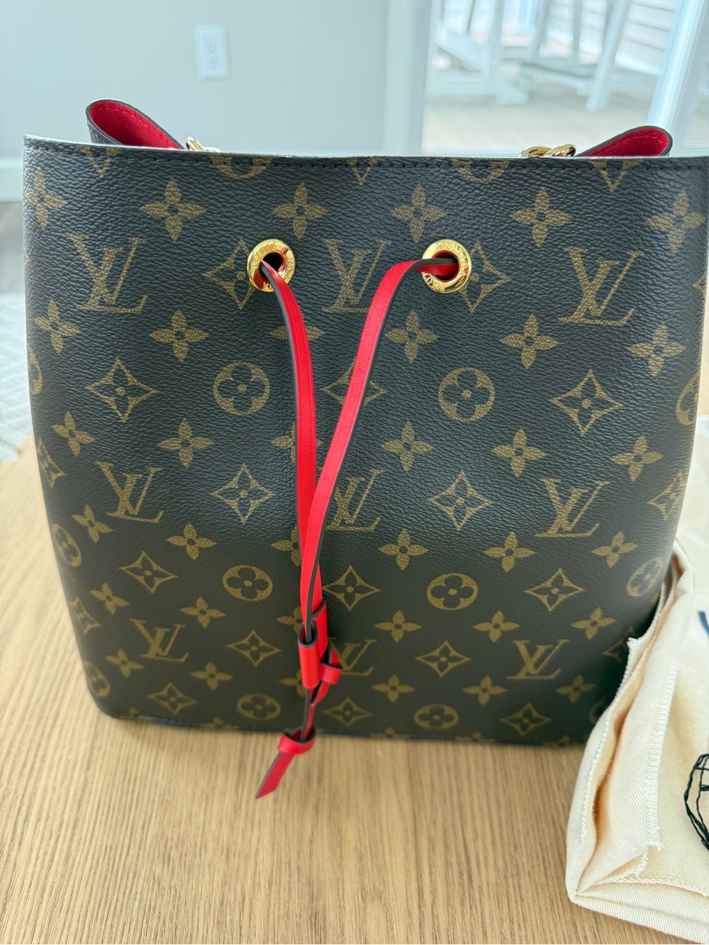 Louis Vuitton NeoNoe MM Monogram Coquelicot Bag